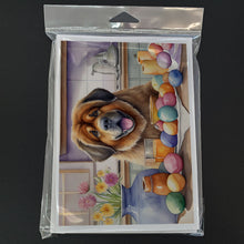 Load image into Gallery viewer, Decorating Easter Tibetan Mastiff Greeting Cards - Blank Note Cards – 8-Pack of Artist-Designed Cards with Envelopes