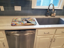 Load image into Gallery viewer, Decorating Easter Tibetan Terrier Dish Drying Mat
