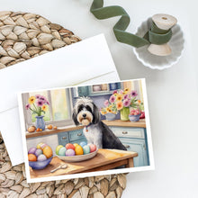 Load image into Gallery viewer, Decorating Easter Tibetan Terrier Greeting Cards - Blank Note Cards – 8-Pack of Artist-Designed Cards with Envelopes