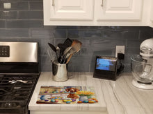 Load image into Gallery viewer, Decorating Easter Vizsla Glass Cutting Boards – Durable, Decorative Kitchen Art