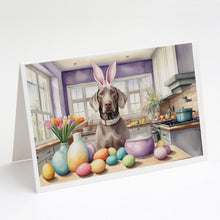 Load image into Gallery viewer, Decorating Easter Weimaraner Greeting Cards - Blank Note Cards – 8-Pack of Artist-Designed Cards with Envelopes