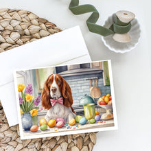 Load image into Gallery viewer, Decorating Easter Welsh Springer Spaniel Greeting Cards - Blank Note Cards – 8-Pack of Artist-Designed Cards with Envelopes