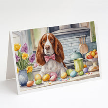 Load image into Gallery viewer, Decorating Easter Welsh Springer Spaniel Greeting Cards - Blank Note Cards – 8-Pack of Artist-Designed Cards with Envelopes