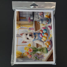 Load image into Gallery viewer, Decorating Easter Westie Greeting Cards - Blank Note Cards – 8-Pack of Artist-Designed Cards with Envelopes