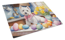 Load image into Gallery viewer, Decorating Easter Westie Glass Cutting Boards – Durable, Decorative Kitchen Art
