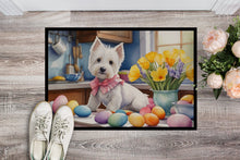 Load image into Gallery viewer, Decorating Easter Westie Doormat - 18X27 Indoor / Outdoor Rug | Made in USA