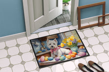 Load image into Gallery viewer, Decorating Easter Westie Doormat - 18X27 Indoor / Outdoor Rug | Made in USA