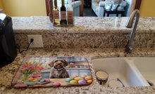 Load image into Gallery viewer, Decorating Easter Wirehaired Pointing Griffon Dish Drying Mat