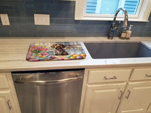 Load image into Gallery viewer, Decorating Easter Wirehaired Pointing Griffon Dish Drying Mat
