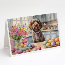 Load image into Gallery viewer, Decorating Easter Wirehaired Pointing Griffon Greeting Cards - Blank Note Cards – 8-Pack of Artist-Designed Cards with Envelopes