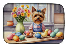 Load image into Gallery viewer, Decorating Easter Yorkshire Terrier Dish Drying Mat