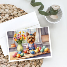 Load image into Gallery viewer, Decorating Easter Yorkshire Terrier Greeting Cards - Blank Note Cards – 8-Pack of Artist-Designed Cards with Envelopes