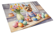 Load image into Gallery viewer, Decorating Easter Yorkshire Terrier Glass Cutting Boards – Durable, Decorative Kitchen Art