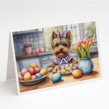 Load image into Gallery viewer, Decorating Easter Yorkshire Terrier Greeting Cards - Blank Note Cards – 8-Pack of Artist-Designed Cards with Envelopes