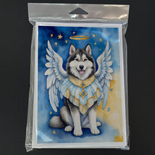 Load image into Gallery viewer, Alaskan Malamute My Angel Greeting Cards - Blank Note Cards – 8-Pack of Artist-Designed Cards with Envelopes