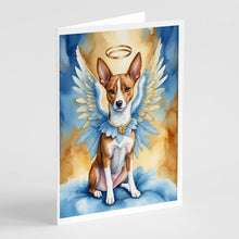 Load image into Gallery viewer, Basenji My Angel Greeting Cards - Blank Note Cards – 8-Pack of Artist-Designed Cards with Envelopes