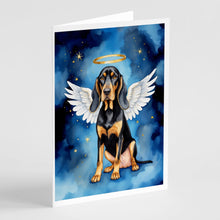 Load image into Gallery viewer, Black and Tan Coonhound My Angel Greeting Cards - Blank Note Cards – 8-Pack of Artist-Designed Cards with Envelopes
