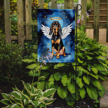 Load image into Gallery viewer, Black and Tan Coonhound My Angel Garden Flag – Memorial or Christmas Dog Angel Decor
