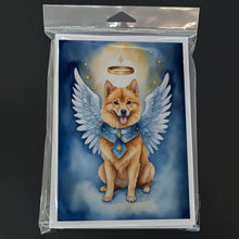 Load image into Gallery viewer, Finnish Spitz My Angel Greeting Cards - Blank Note Cards – 8-Pack of Artist-Designed Cards with Envelopes