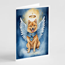 Load image into Gallery viewer, Finnish Spitz My Angel Greeting Cards - Blank Note Cards – 8-Pack of Artist-Designed Cards with Envelopes