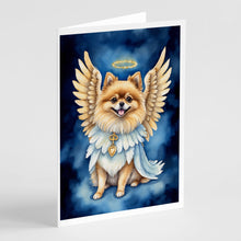 Load image into Gallery viewer, Pomeranian My Angel Greeting Cards - Blank Note Cards – 8-Pack of Artist-Designed Cards with Envelopes