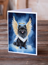 Load image into Gallery viewer, Black Pomeranian My Angel Greeting Cards - Blank Note Cards – 8-Pack of Artist-Designed Cards with Envelopes