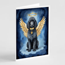 Load image into Gallery viewer, Black Poodle My Angel Greeting Cards - Blank Note Cards – 8-Pack of Artist-Designed Cards with Envelopes
