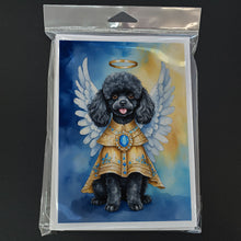 Load image into Gallery viewer, Black Poodle My Angel Greeting Cards - Blank Note Cards – 8-Pack of Artist-Designed Cards with Envelopes