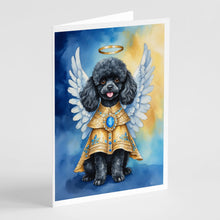 Load image into Gallery viewer, Black Poodle My Angel Greeting Cards - Blank Note Cards – 8-Pack of Artist-Designed Cards with Envelopes
