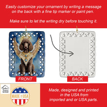 Load image into Gallery viewer, Chocolate Poodle My Angel Porcelain Ornament