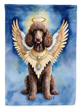 Load image into Gallery viewer, Chocolate Poodle My Angel Garden Flag – Memorial or Christmas Dog Angel Decor