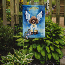 Load image into Gallery viewer, Chocolate Poodle My Angel Garden Flag – Memorial or Christmas Dog Angel Decor