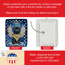Load image into Gallery viewer, Black Pug My Angel Porcelain Ornament