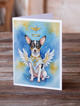 Load image into Gallery viewer, Rat Terrier My Angel Greeting Cards - Blank Note Cards – 8-Pack of Artist-Designed Cards with Envelopes