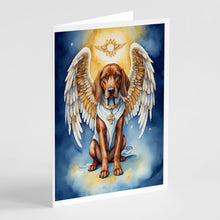 Load image into Gallery viewer, Redbone Coonhound My Angel Greeting Cards - Blank Note Cards – 8-Pack of Artist-Designed Cards with Envelopes