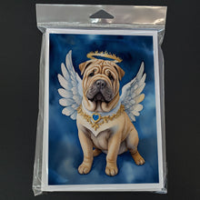 Load image into Gallery viewer, Shar Pei My Angel Greeting Cards - Blank Note Cards – 8-Pack of Artist-Designed Cards with Envelopes