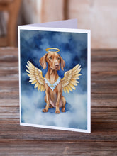 Load image into Gallery viewer, Vizsla My Angel Greeting Cards - Blank Note Cards – 8-Pack of Artist-Designed Cards with Envelopes