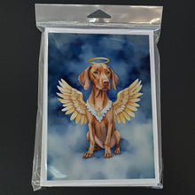 Load image into Gallery viewer, Vizsla My Angel Greeting Cards - Blank Note Cards – 8-Pack of Artist-Designed Cards with Envelopes
