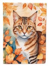 Load image into Gallery viewer, Aegean Cat in Fall Leaves House Flag