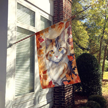 Load image into Gallery viewer, American Curl Cat in Fall Leaves House Flag