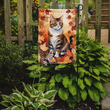 Load image into Gallery viewer, American Polydactyl Fall Garden Flag - Cat in Fall Leaves - Cat-Themed Seasonal Yard Decor