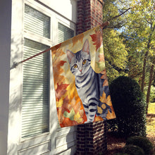 Load image into Gallery viewer, American Shorthair Cat in Fall Leaves House Flag