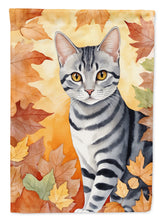 Load image into Gallery viewer, American Shorthair Cat in Fall Leaves House Flag