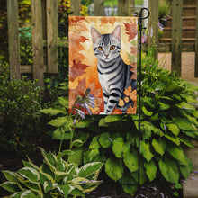 Load image into Gallery viewer, American Shorthair Fall Garden Flag - Cat in Fall Leaves - Cat-Themed Seasonal Yard Decor