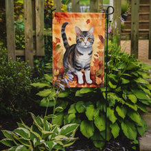 Load image into Gallery viewer, American Wirehair Fall Garden Flag - Cat in Fall Leaves - Cat-Themed Seasonal Yard Decor