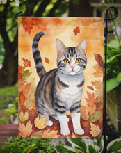 Load image into Gallery viewer, American Wirehair Fall Garden Flag - Cat in Fall Leaves - Cat-Themed Seasonal Yard Decor
