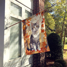 Load image into Gallery viewer, American Wirehair Cat in Fall Leaves House Flag