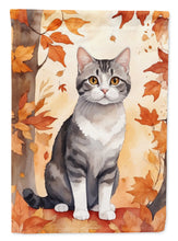 Load image into Gallery viewer, American Wirehair Cat in Fall Leaves House Flag