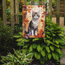 Load image into Gallery viewer, American Wirehair Fall Garden Flag - Cat in Fall Leaves - Cat-Themed Seasonal Yard Decor