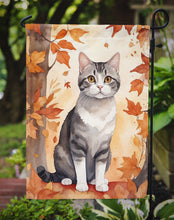 Load image into Gallery viewer, American Wirehair Fall Garden Flag - Cat in Fall Leaves - Cat-Themed Seasonal Yard Decor